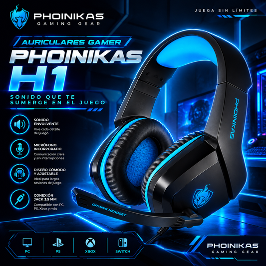 Auriculares Gamer Phoinkas H1 con Micrófono