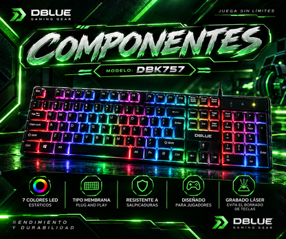 Teclado Gamer Dblue K57 con LED
