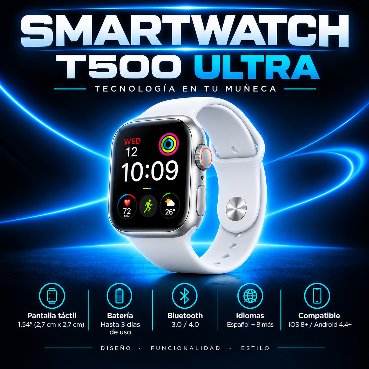 Smartwatch T500 Ultra – Tecnología en tu muñeca